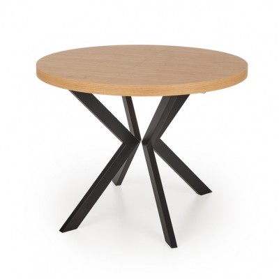 Стол обеденный HALMAR PERONI дуб золотой/черный 100-250/100